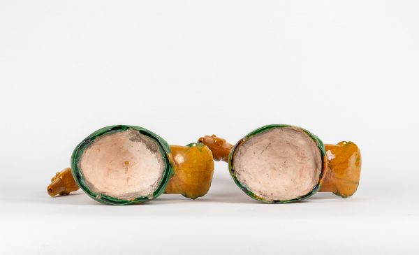 Artcession - Chine canards terre cuite émaillée sur feuille de choux