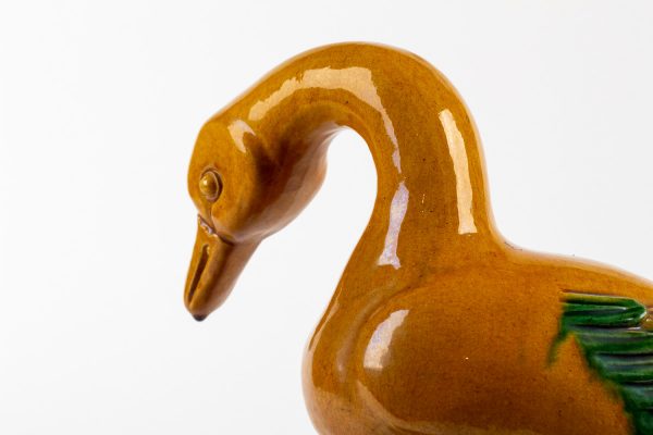 Artcession - Chine canards terre cuite émaillée sur feuille de choux