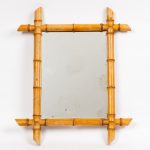 Artcession-Glace miroir vintage bambou