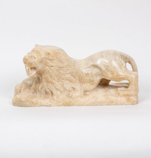 Artcession-Lion sculpté en onyx