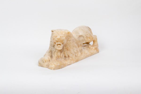 Artcession-Lion sculpté en onyx