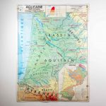 Artcession-Carte scolaire vintage Aquitaine