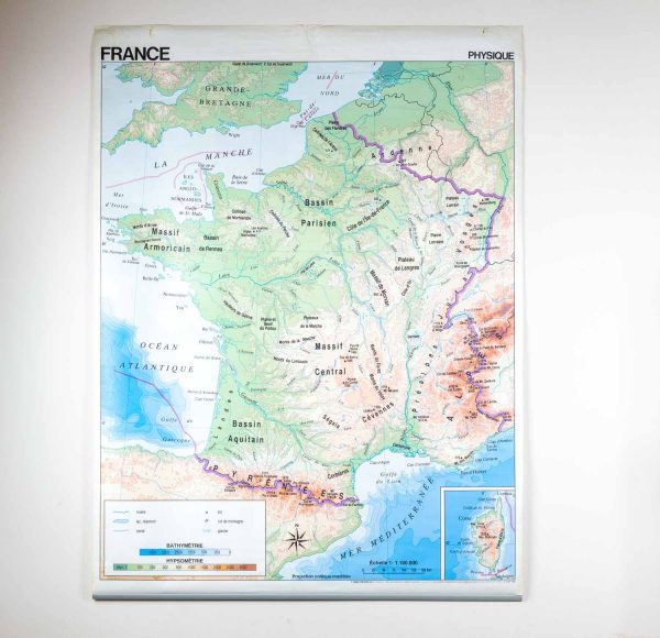 Artcession-Carte scolaire vintage France